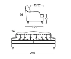 Md work Divano Divano luxury lineare  tessuto in misto piuma   a prezzo Outlet- Divani