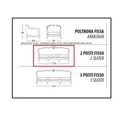 Md work Divano Divano re leone vari colori e rivestimenti  in Tessuto non sfoderabile  di scontato 43%- Divani