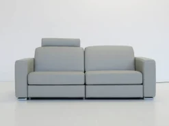 Doimo Salotti Divano Dynamic rcl sx 210 cm pelle in poliuretano in Offerta Outlet- Divani