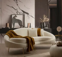 Pedretti A&C Divano Eses bouclette a PREZZO OUTLET scontato del 40%- Divani