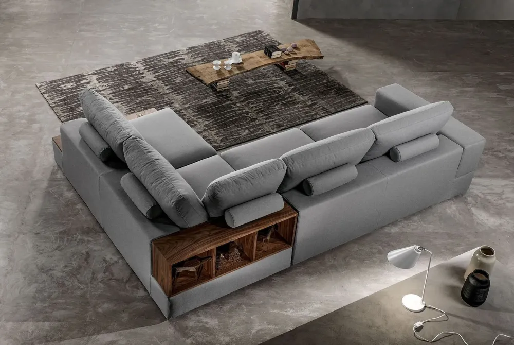 Divano Divano mod-lerroy rivestito in tessuto ad angolo,in promo-sconto del 50% PREZZI OUTLET sconto 50%^Excò Outlet