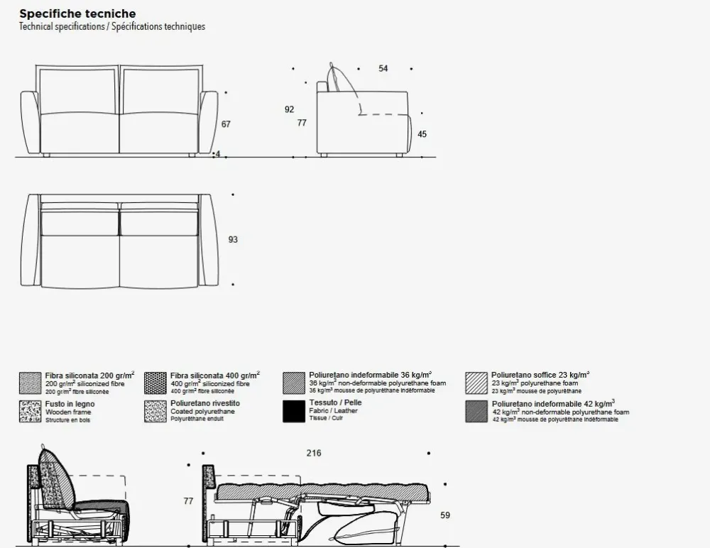 Family Bedding Divano Margot 3p maxi divano letto PREZZI OUTLET sconto 33%- Divani