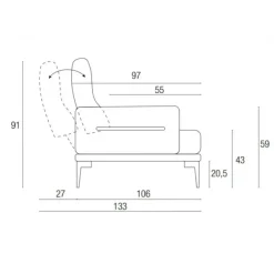 Clearance Divano in Microfibra stile moderno modello Feng° scontato - 35% Divani