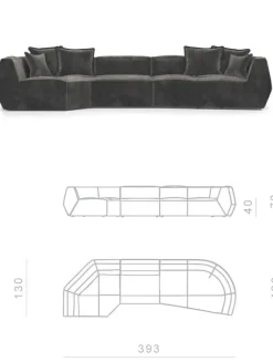 Md work Divano in Pelle Mod. davide infa- Divani