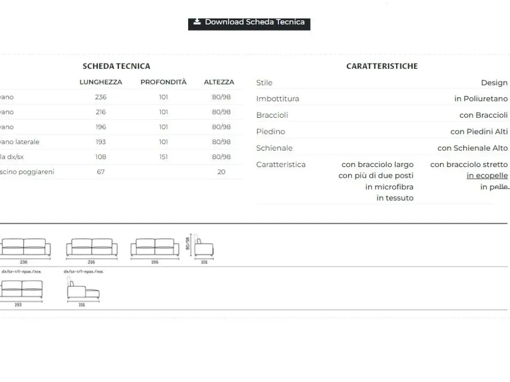 Divanidea Divano in Pelle stile moderno modello Horizon scontato - 32%- Divani