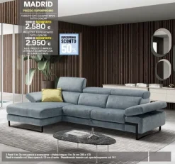Divano in Tessuto stile design modello Madrid scontato - 50% Divani