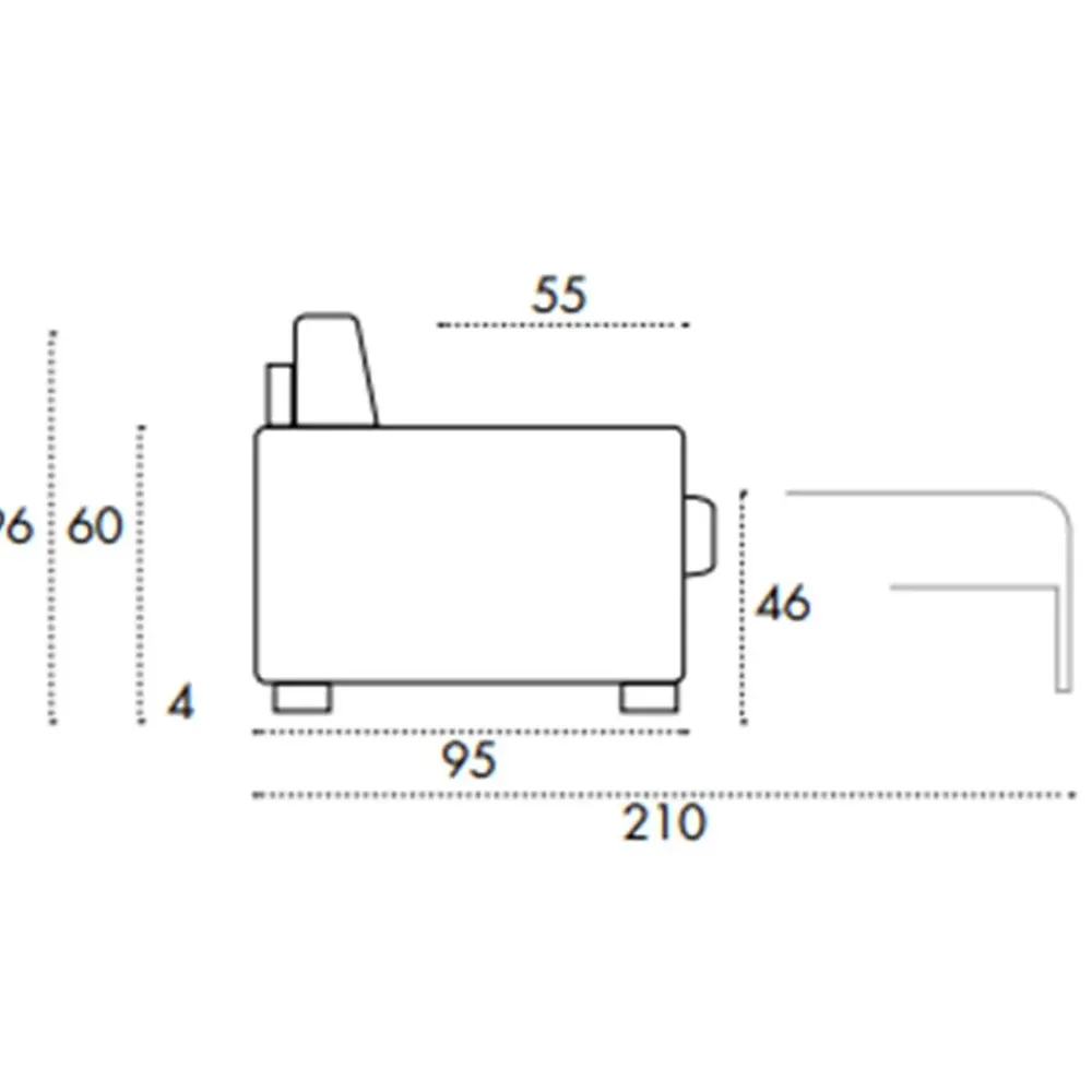 Divano letto Barbara in Tessuto a 1284€^Vis comoda Hot