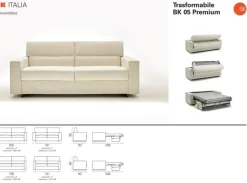 Divano letto Bk 05 in Tessuto a 1740€^BK salotti Online