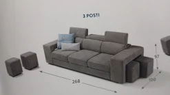 Clearance Divano letto Carlotta 3 posti, offerta Outlet a 1370€. Arreda con stile! Divani Letto|Divani