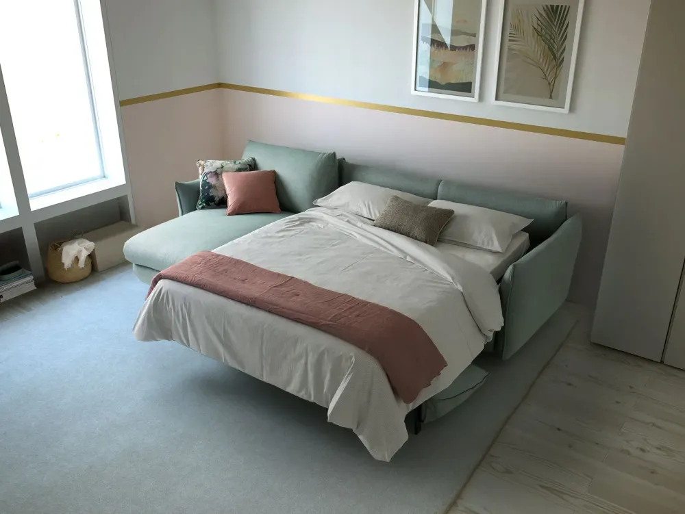 Diotti.com Divano Letto con penisola Dover outlet di a prezzo ribassato- Divani