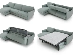 Diotti.com Divano Letto con penisola Dover outlet di a prezzo ribassato- Divani