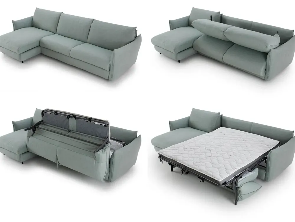 Diotti.com Divano Letto con penisola Dover outlet di a prezzo ribassato- Divani