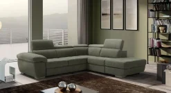 Hot Divano Letto con penisola tessuto modello Alabama di Divani