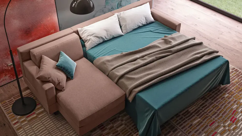 Doimo Salotti Divano letto in stile Design Con contenitore a prezzi outlet- Divani Letto|Divani