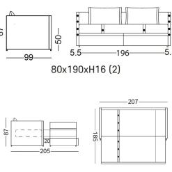 Outlet Divano letto tessuto in poliuretano a prezzo Outlet Divani|Divani Letto