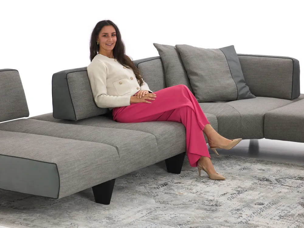 Diotti.com Divano Leyton outlet tessuto in poliuretano a prezzo Outlet- Divani