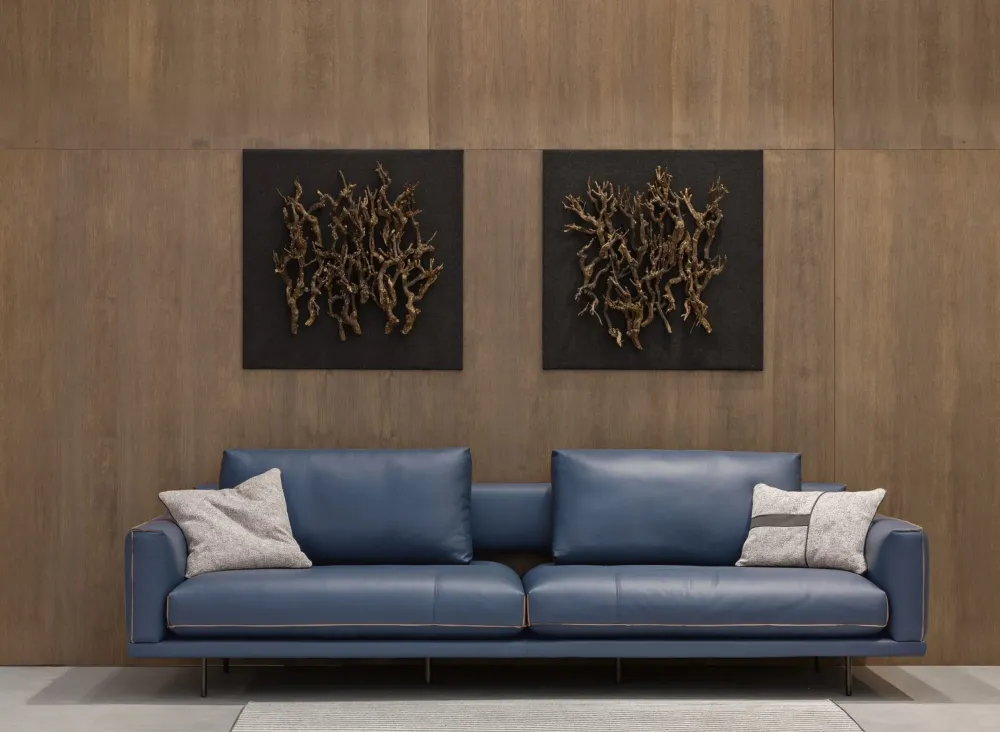 Outlet Divano Lineare in Tessuto non sfoderabile Percy di Divani