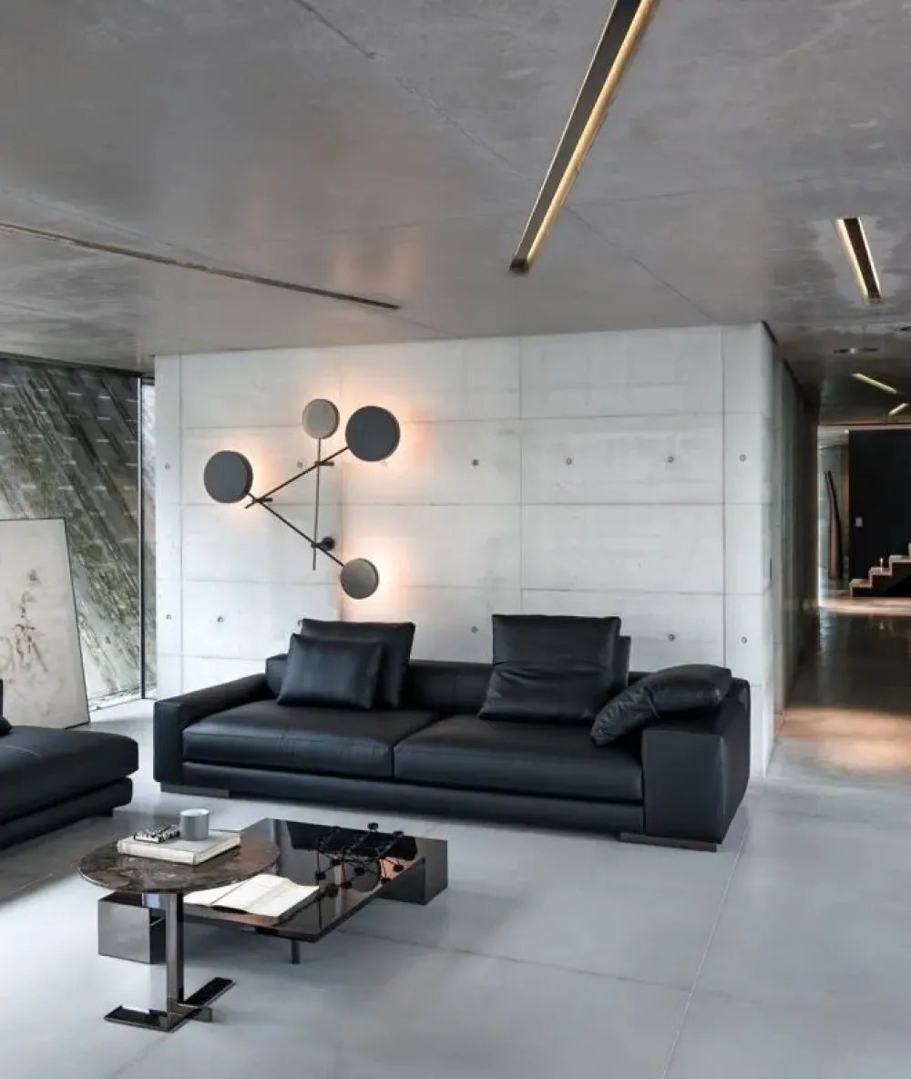 Arketipo Divano Lineare in Tessuto Atlas di- Divani