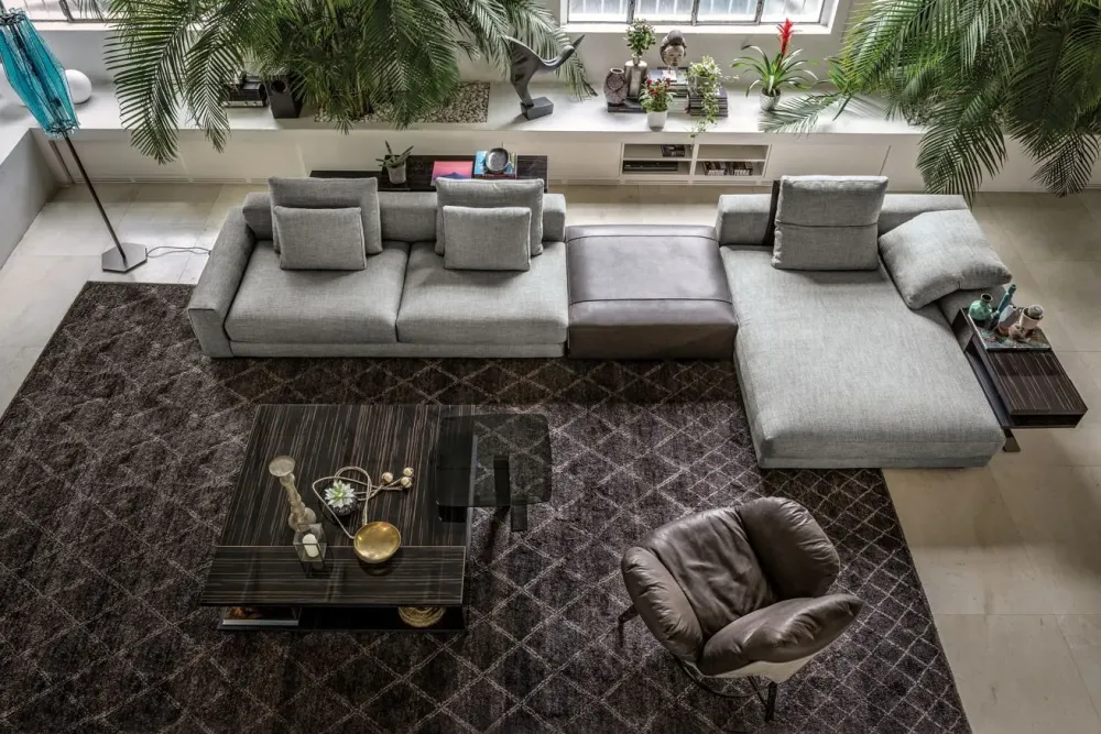 Arketipo Divano Lineare in Tessuto Atlas di- Divani