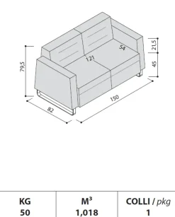 Las Mobili Divano Lineare Trend in Offerta Outlet a 1259€- Divani