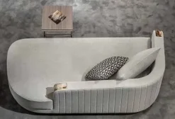 Md work Divano Luxury sofa nabuk a prezzo scontato- Divani