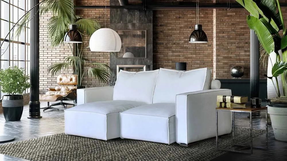 Family Bedding Divano Manhattan tessuto in misto piuma in Offerta Outlet- Divani