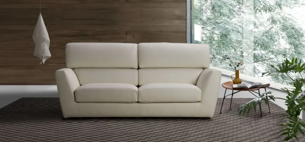 Divano moderno pelle Divano mod.logan rivestito in pelle fiore in promo-sconto del 35% di con sconto del - 35%^Excò Best