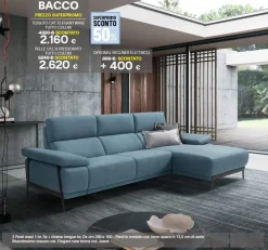 Divano moderno tessuto Bacco di con sconto del - 50%^Sofangel Online