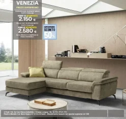 Divano moderno tessuto Venezia di con sconto del - 50% Divani