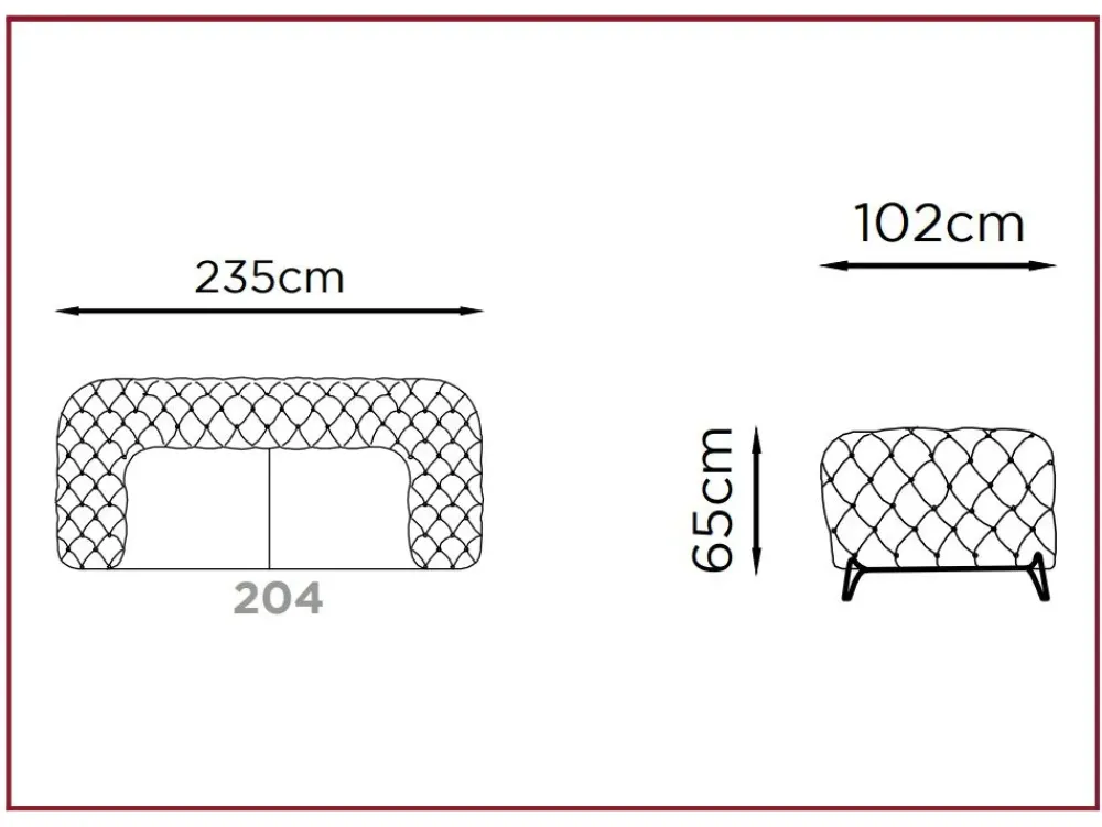 Divano Opera in Tessuto non sfoderabile di scontato 70%^Franco Ferri Outlet