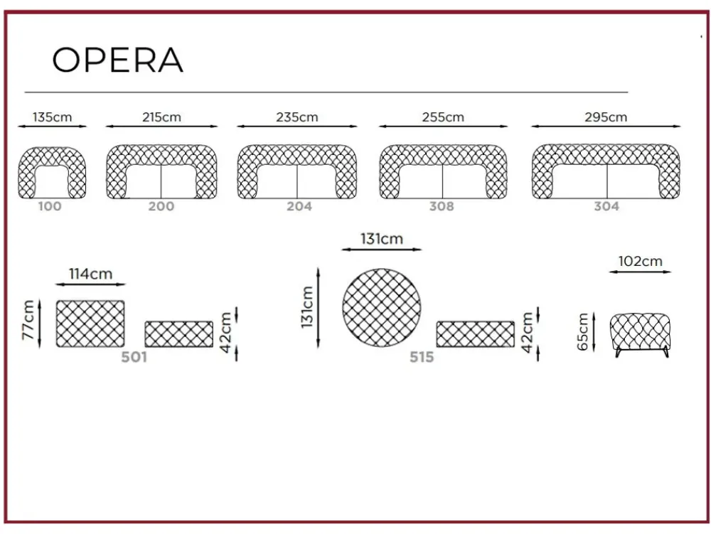 Divano Opera in Tessuto non sfoderabile di scontato 70%^Franco Ferri Outlet