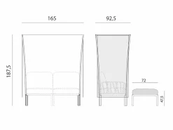 Nardi Divano per l'esterno modello Divano komodo ombra 2 SCONTATO- Divani Da Giardino