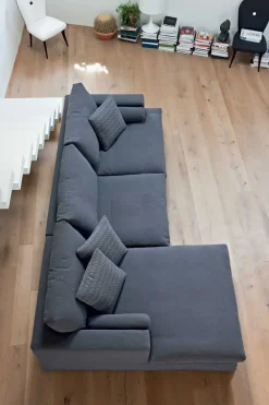 Clearance DIVANO PIUMA CON PENISOLA DIVERSI TESSUTI Divani