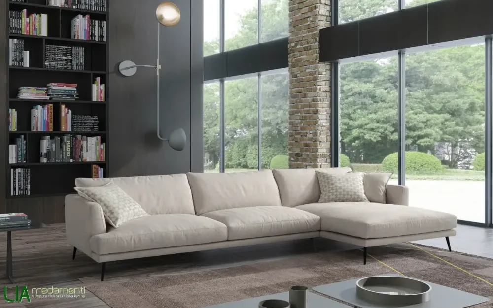 Outlet Divano Sophia penisola in Microfibra non sfoderabile di scontato 32% Divani