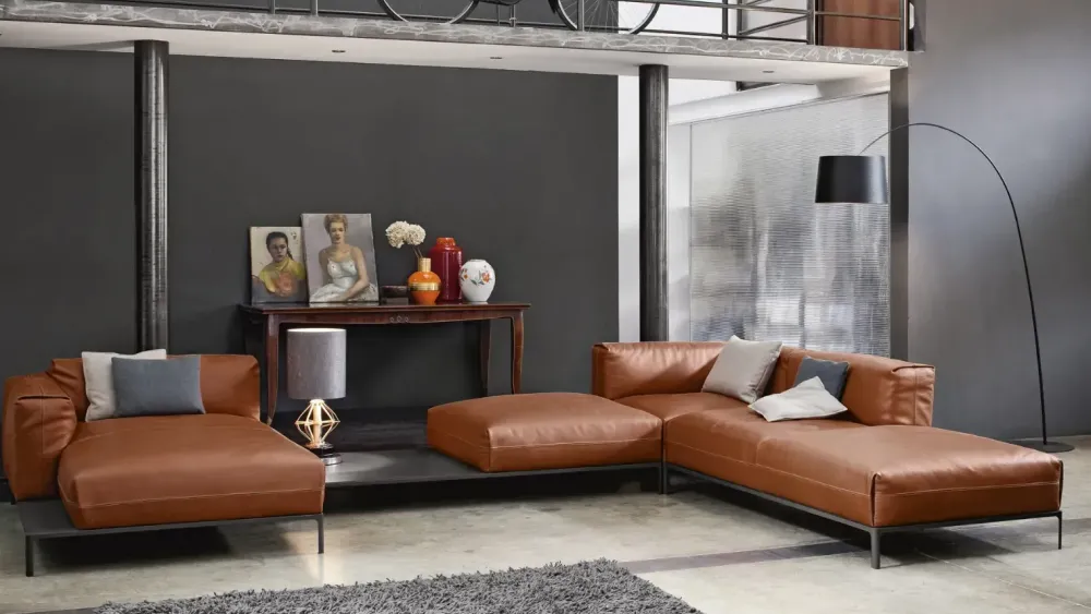 Doimo Salotti Divano Spencer in Tessuto sfoderabile, prezzo riservato.- Divani