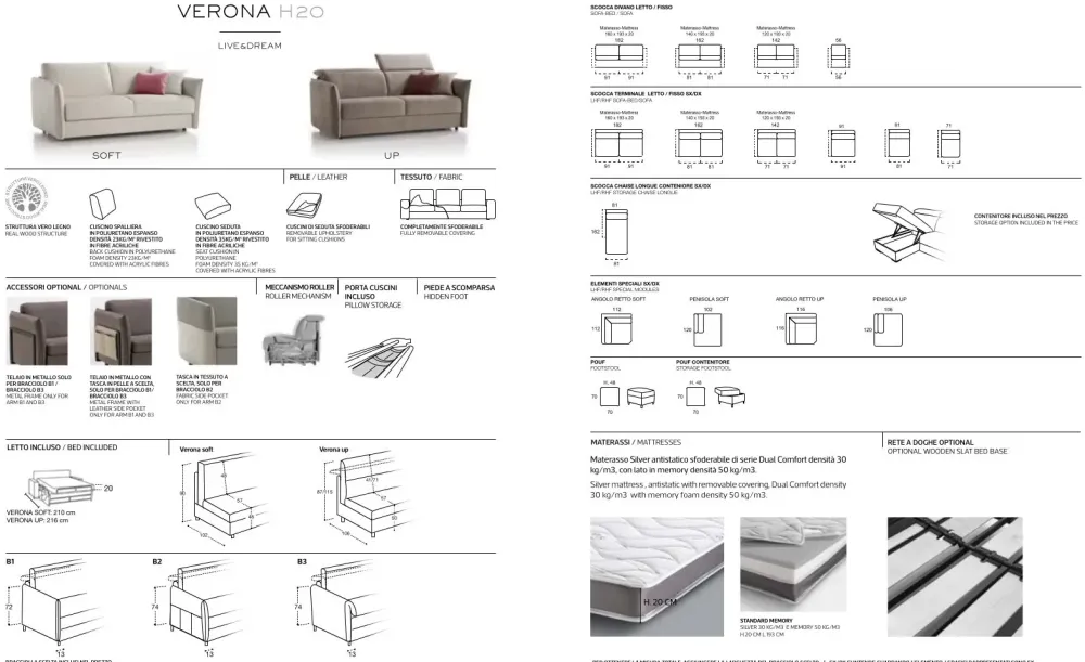 Hot Divano Verona in Tessuto sfoderabile di scontato 30% Divani Letto|Divani