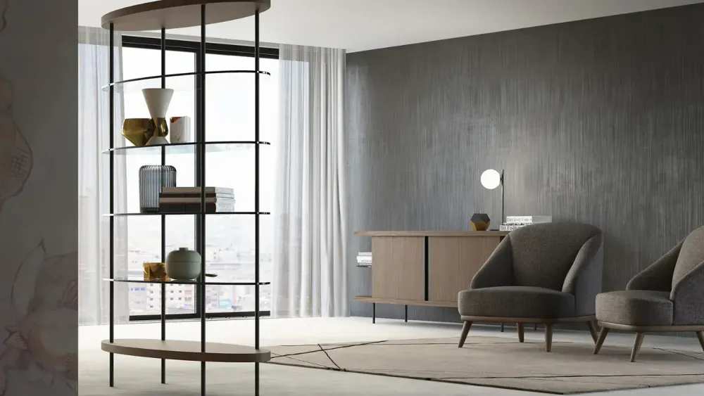 Doimo Salotti presenta la libreria Beverly: una soluzione d'arredo unica ed elegante.- Librerie