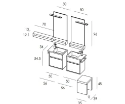Mastella Duetto 11 : mobile da bagno A PREZZI OUTLET- Mobili Bagno Sospeso