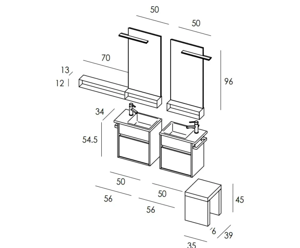Mastella Duetto 11 : mobile da bagno A PREZZI OUTLET- Mobili Bagno Sospeso