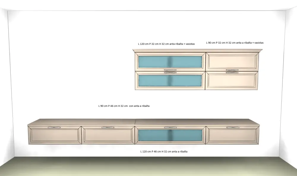 Arcadia as 107: composizione per la zona giorno in Offerta Outlet. Un'idea di stile per l'architetto moderno.^Febal Hot