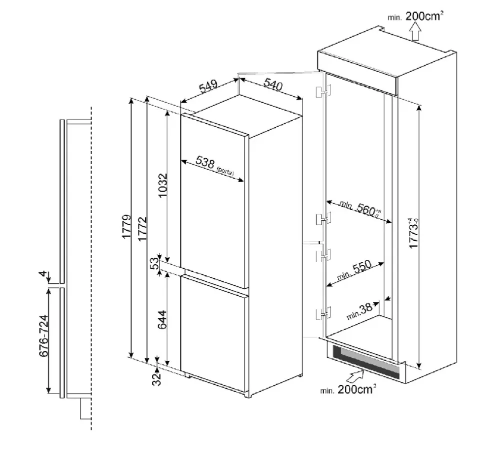 Smeg Frigorifero modello C3172np a prezzo Outlet- Frigoriferi