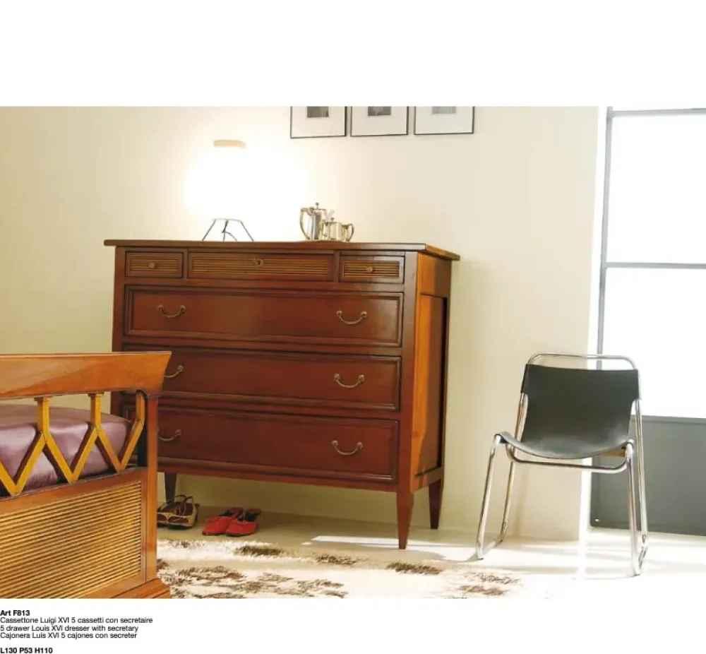 Falegnameria Italiana Gruppo notte Comò f813 in Legno a prezzo scontato- Comodini
