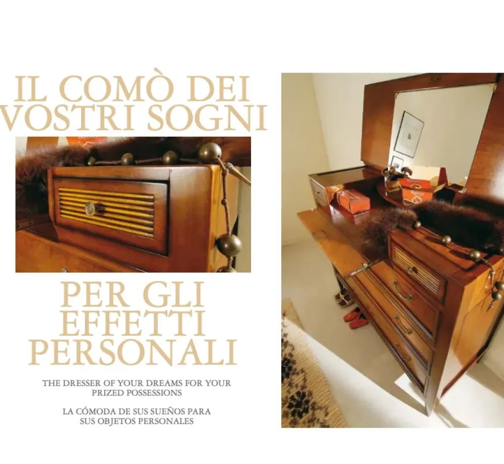 Falegnameria Italiana Gruppo notte Comò f813 in Legno a prezzo scontato- Comodini