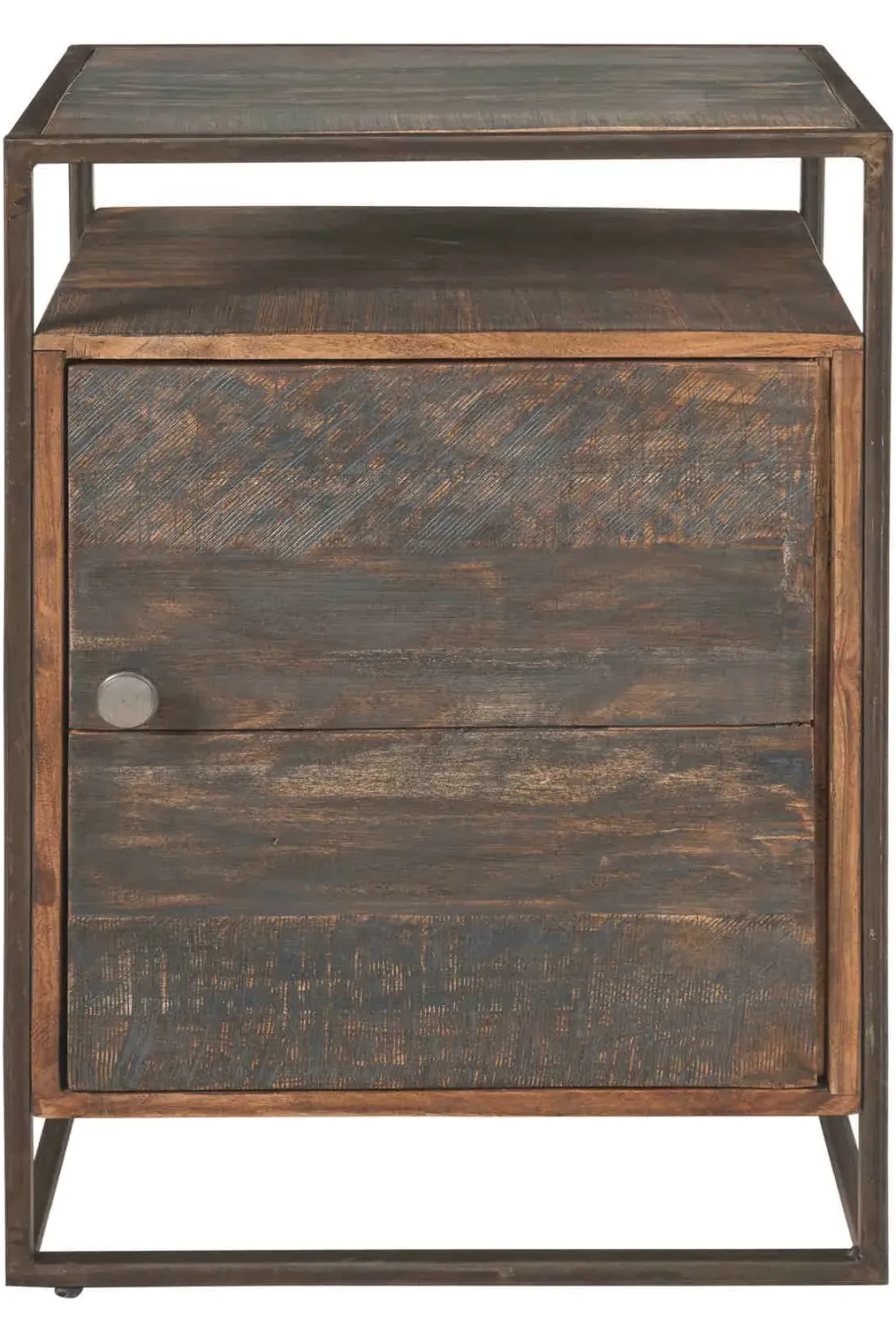 Gruppo notte modello Tavolino comodino instile industriale con anta ad un prezzo mai così conveniente^Outlet Etnico Clearance