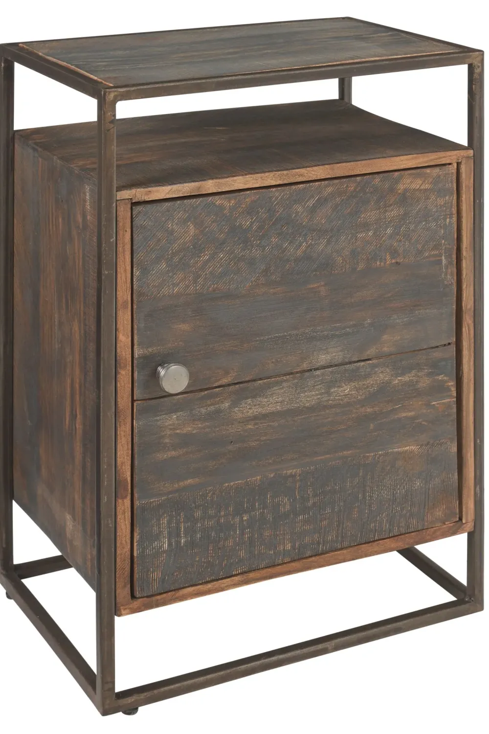 Gruppo notte modello Tavolino comodino instile industriale con anta ad un prezzo mai così conveniente^Outlet Etnico Clearance