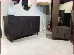 Mobilgam Gruppo notte Regolo in Legno in Offerta Outlet- Comodini