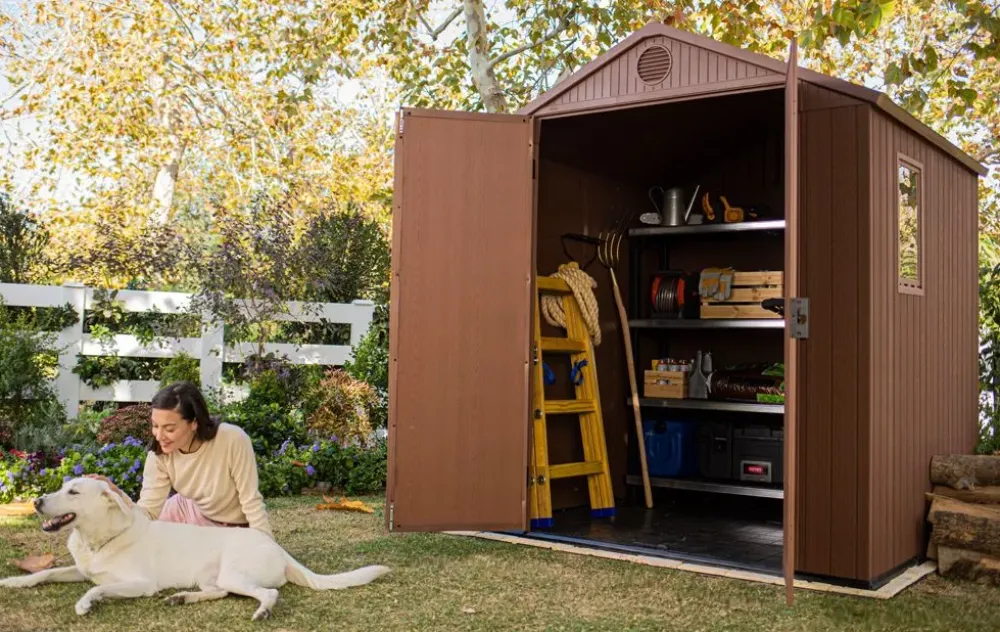 Keter Casetta Darwin 6x6 marrone: sconto imperdibile per l'esterno!- Casette Da Giardino