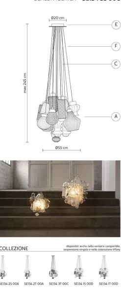 Sale Lampada a sospensione Ceraunavolta sospensione 17 elementi a prezzo scontato Lampade A Sospensione