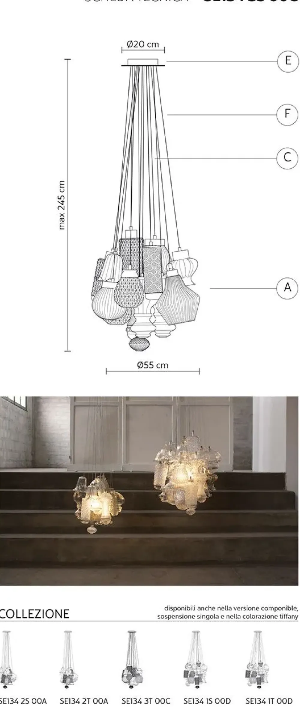 Sale Lampada a sospensione Ceraunavolta sospensione 17 elementi a prezzo scontato Lampade A Sospensione