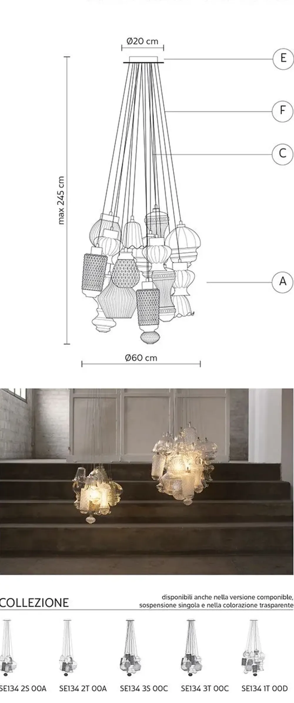 Karman Lampada a sospensione Ceraunavolta sospensione 22 elementi a prezzo Outlet- Lampade A Sospensione